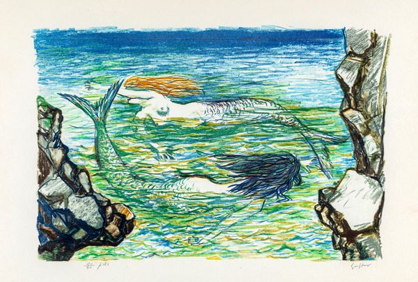 Renato Guttuso : Sirene  - Asta Grafica Internazionale e Multipli d'Autore - Associazione Nazionale - Case d'Asta italiane