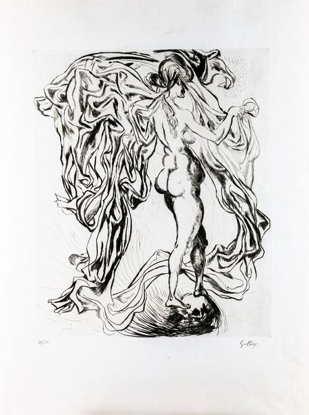 Renato Guttuso : Nudo femminile con drappeggio  - Asta Grafica Internazionale e Multipli d'Autore - Associazione Nazionale - Case d'Asta italiane