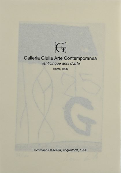 TOMMASO CASCELLA : Senza titolo  - Asta Grafica Internazionale e Multipli d'Autore - Associazione Nazionale - Case d'Asta italiane