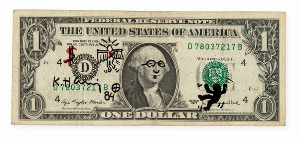 Keith Haring : One Dollar  - Asta Grafica Internazionale e Multipli d'Autore - Associazione Nazionale - Case d'Asta italiane