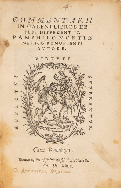 Galeno, Claudio, : Commentarii in Galeni libros de feb. differentiis  - Asta Libri, Autografi e Stampe - Associazione Nazionale - Case d'Asta italiane