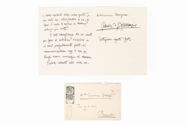 Gabriele D'Annunzio : Lettera  - Asta Libri, Autografi e Stampe - Associazione Nazionale - Case d'Asta italiane