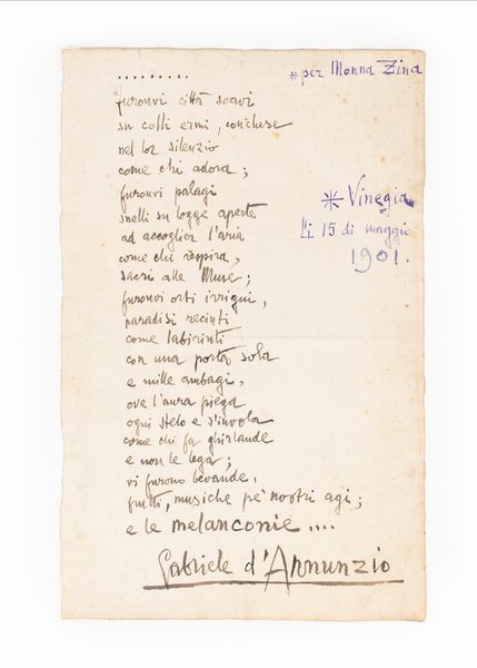 Gabriele D'Annunzio : Maia  - Asta Libri, Autografi e Stampe - Associazione Nazionale - Case d'Asta italiane