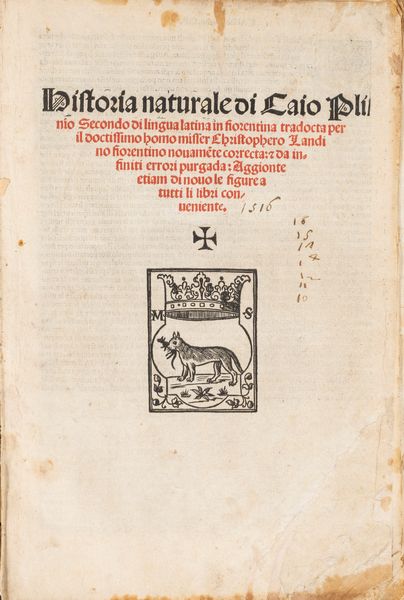 Caio Secondo Plinio : Historia Naturale  - Asta Libri, Autografi e Stampe - Associazione Nazionale - Case d'Asta italiane