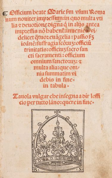 Officium beate Marie secundum vsum Romanum nouiter impressum  - Asta Libri, Autografi e Stampe - Associazione Nazionale - Case d'Asta italiane