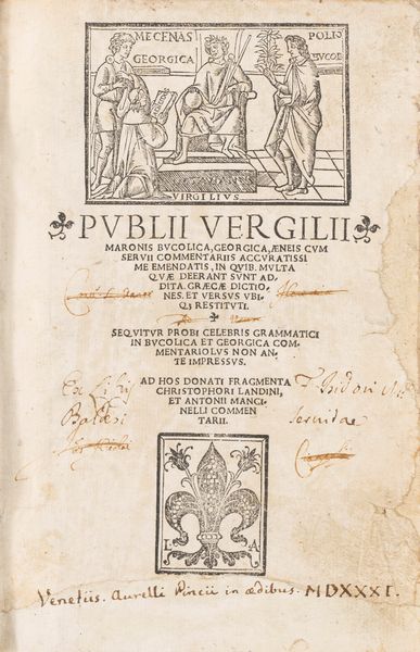 Virgilio, Publio Marone : Bucolica, Georgica, Aeneis cum servii commentariis accuratissime emendatis [...]  - Asta Libri, Autografi e Stampe - Associazione Nazionale - Case d'Asta italiane