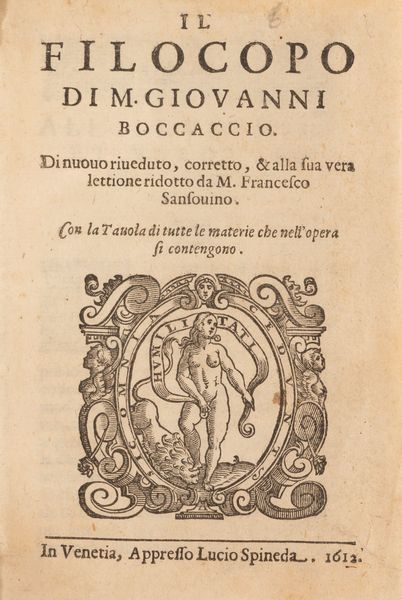 Boccaccio, Giovanni : Il Filocopo  - Asta Libri, Autografi e Stampe - Associazione Nazionale - Case d'Asta italiane