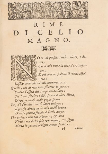 CELIO MAGNO : Rime di Celio Magno et Orsatto Giustiniano  - Asta Libri, Autografi e Stampe - Associazione Nazionale - Case d'Asta italiane