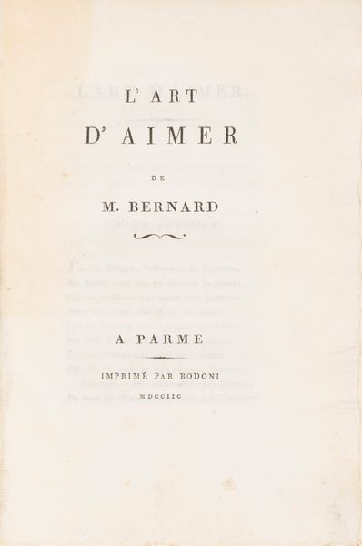 Pierre-Joseph Bernard : L'art d'aimer  - Asta Libri, Autografi e Stampe - Associazione Nazionale - Case d'Asta italiane