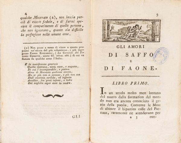 Claude Louis Michel de Sacy : Gli amori di Saffo e di Faone  - Asta Libri, Autografi e Stampe - Associazione Nazionale - Case d'Asta italiane