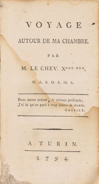 Xavier de Maistre : Voyage autour de ma chambre par M. le Chev. X*** ***  - Asta Libri, Autografi e Stampe - Associazione Nazionale - Case d'Asta italiane