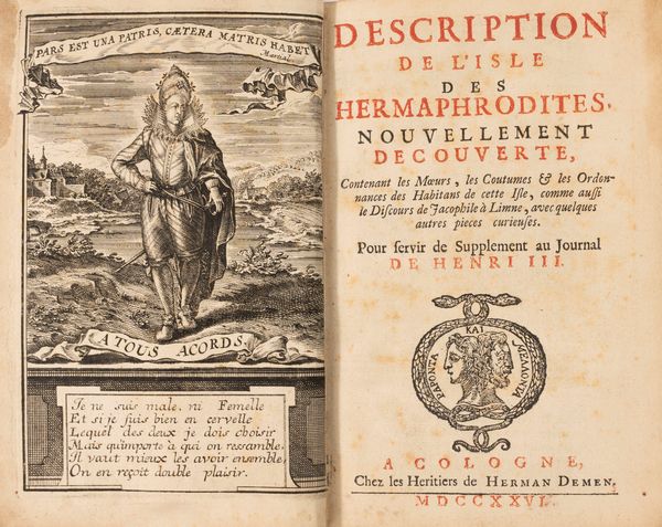 Arthur Thomas d'Embry : Description de l'Isle des hermaphrodites, nouvellement decouverte  - Asta Libri, Autografi e Stampe - Associazione Nazionale - Case d'Asta italiane