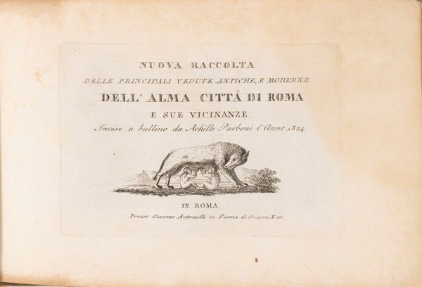 Achille Parboni : Nuova raccolta delle principali vedute antiche e moderne dell'alma città di Roma e sue vicinanze  - Asta Libri, Autografi e Stampe - Associazione Nazionale - Case d'Asta italiane