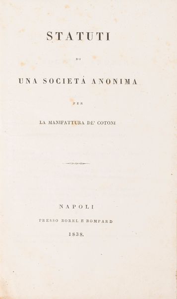 Carmelo Prisco : Memoria riguardante le arti, le manifatture, e l'industria del Regno e su de' messi da praticarsi pel loro miglioramento, ed incoraggiamento.  - Asta Libri, Autografi e Stampe - Associazione Nazionale - Case d'Asta italiane