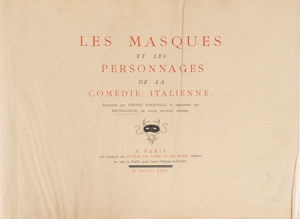 D'Houville, Gérard, : Les Masques et les personnages de la comédie italienne.  - Asta Libri, Autografi e Stampe - Associazione Nazionale - Case d'Asta italiane