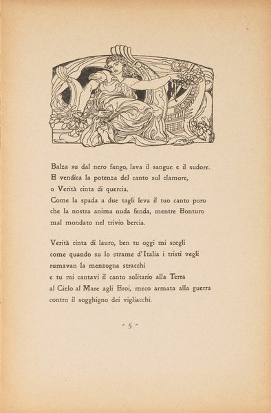 Gabriele D'Annunzio : Cantico per l'ottava della vittoria  - Asta Libri, Autografi e Stampe - Associazione Nazionale - Case d'Asta italiane