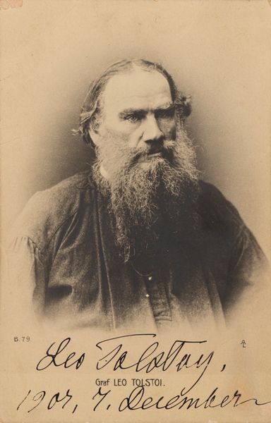 Lev Tolstoj : Foto-cartolina autografa di Lev Tolstoj  - Asta Libri, Autografi e Stampe - Associazione Nazionale - Case d'Asta italiane