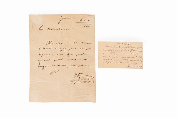 Verdi, Giuseppe, : Lettera  - Asta Libri, Autografi e Stampe - Associazione Nazionale - Case d'Asta italiane