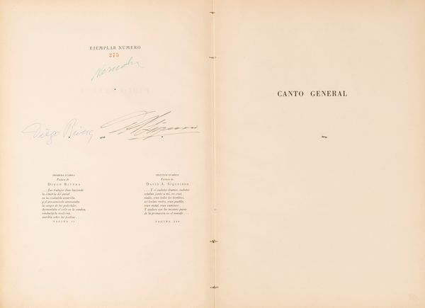 Neruda, Pablo - Rivera, Diego - Siqueiros, A. David : Canto General  - Asta Libri, Autografi e Stampe - Associazione Nazionale - Case d'Asta italiane