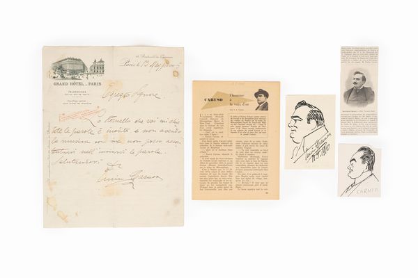 Caruso, Enrico : Lettera autografa firmata  - Asta Libri, Autografi e Stampe - Associazione Nazionale - Case d'Asta italiane