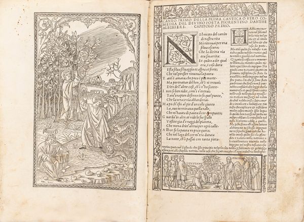 DANTE ALIGHIERI : Opere del diuino poeta Danthe con suoi comenti: recorrecti et con ogne diligentia nouamente in lettera cursiua impresse  - Asta Libri, Autografi e Stampe - Associazione Nazionale - Case d'Asta italiane