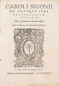 CARLO SIGONIO - De antiquo iure provinciarum libri duo