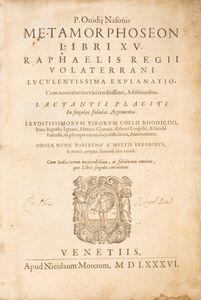 Ovidio Nasone, Publio : Metamorphoseon Libri XV  - Asta Libri, Autografi e Stampe - Associazione Nazionale - Case d'Asta italiane