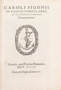 Sigonio, Carlo, - Fasti Consulares - Antiquitatum Romanorum