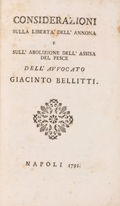 Giacinto Bellitti - Considerazioni sulla libertà dell'annona e sull'abolizione dell'assisa del pesce.