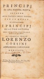 Vico, Giambattista : Principi Scienza Nuova  - Asta Libri, Autografi e Stampe - Associazione Nazionale - Case d'Asta italiane