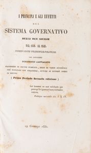 Benedetto Cantalupo - I principi e gli effetti del sistema governativo delle Due Sicilie dal 1830 al 1848. Osservazioni filosofiche-politiche.