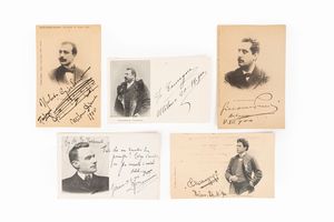 Puccini, Giacomo,, - Foto Cartoline con dediche