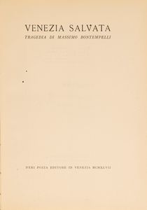 Bontempelli, Massimo - Venezia Salvata