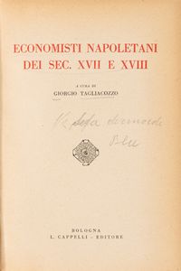 Giorgio Tagliacozzo - Economisti napoletani del sec. XVII e XVIII.