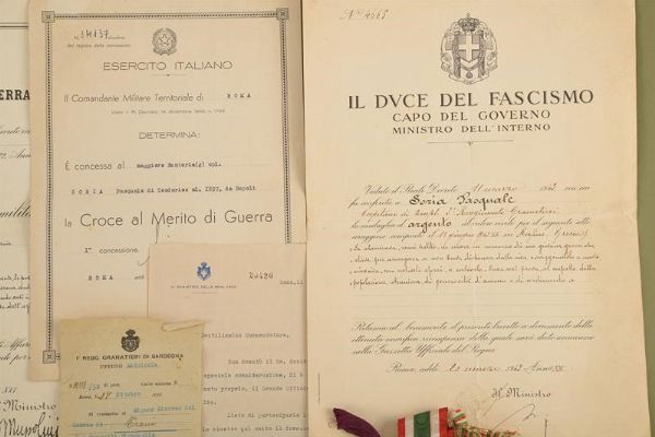 Pasquale Soria, maggiore, lotto di decorazioni e medaglie  - Asta Una Vasta Selezione di Armi da Fuoco Americane - Associazione Nazionale - Case d'Asta italiane