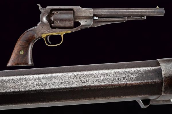 Remington 1861 Army Revolver Old Model Army  - Asta Una Vasta Selezione di Armi da Fuoco Americane - Associazione Nazionale - Case d'Asta italiane