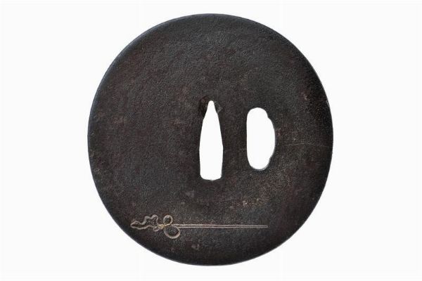 Tsuba in stile Hamano  - Asta Una Vasta Selezione di Armi da Fuoco Americane - Associazione Nazionale - Case d'Asta italiane