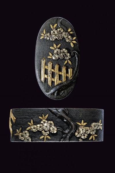 Fuchi-kashira di scuola Goto  - Asta Una Vasta Selezione di Armi da Fuoco Americane - Associazione Nazionale - Case d'Asta italiane