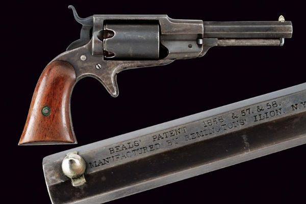 Rara Remington-Beals 3rd Model Pocket Revolver  - Asta Una Vasta Selezione di Armi da Fuoco Americane - Associazione Nazionale - Case d'Asta italiane