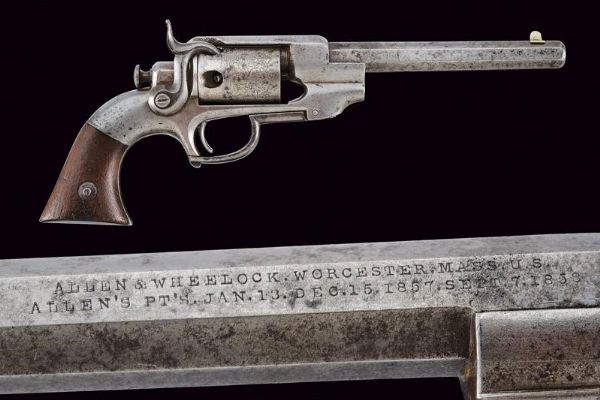 Allen & Wheelock Sidehammer Belt Model Revolver  - Asta Una Vasta Selezione di Armi da Fuoco Americane - Associazione Nazionale - Case d'Asta italiane