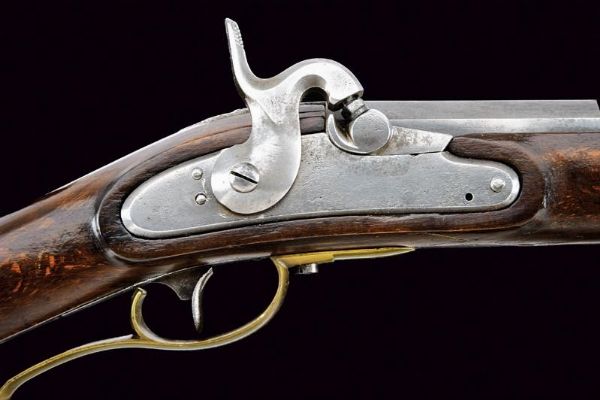 Carabina da cacciatori Mod. 1807 ridotta a luminello  - Asta Una Vasta Selezione di Armi da Fuoco Americane - Associazione Nazionale - Case d'Asta italiane