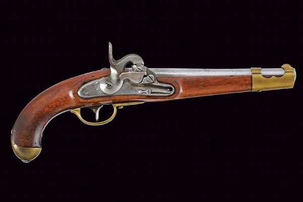 Pistola da gendarmeria Mod. 1850 con sistema Augustin  - Asta Una Vasta Selezione di Armi da Fuoco Americane - Associazione Nazionale - Case d'Asta italiane