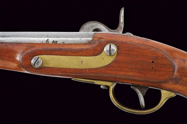 Pistola da gendarmeria Mod. 1850 con sistema Augustin  - Asta Una Vasta Selezione di Armi da Fuoco Americane - Associazione Nazionale - Case d'Asta italiane