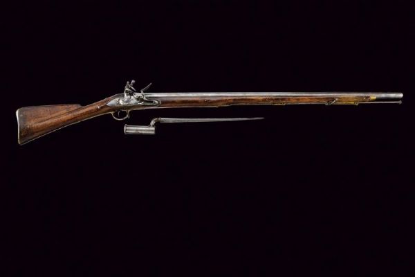 Fucile Brown Bess a pietra focaia con baionetta  - Asta Una Vasta Selezione di Armi da Fuoco Americane - Associazione Nazionale - Case d'Asta italiane