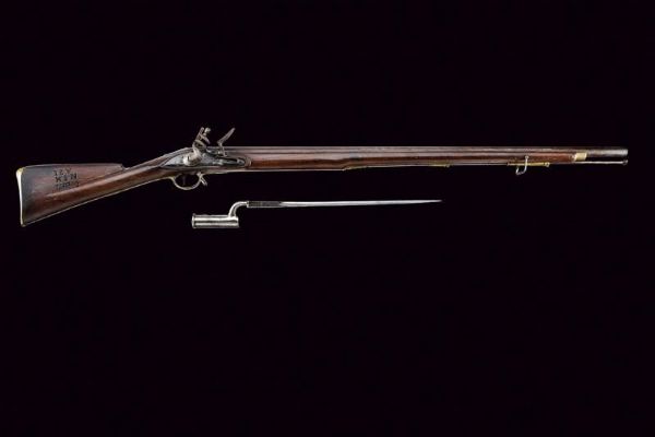 Fucile Brown Bess a pietra focaia con baionetta  - Asta Una Vasta Selezione di Armi da Fuoco Americane - Associazione Nazionale - Case d'Asta italiane