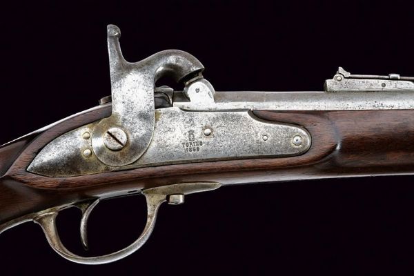 Rara carabina da bersaglieri a luminello Mod. 1856 con baionetta  - Asta Una Vasta Selezione di Armi da Fuoco Americane - Associazione Nazionale - Case d'Asta italiane