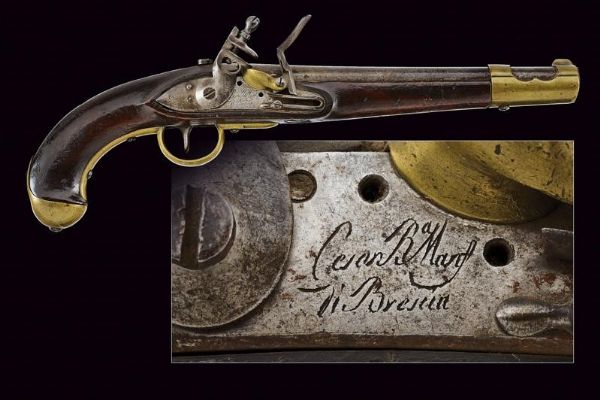 Pistola a pietra focaia da cavalleria mod. 1798/34  - Asta Una Vasta Selezione di Armi da Fuoco Americane - Associazione Nazionale - Case d'Asta italiane