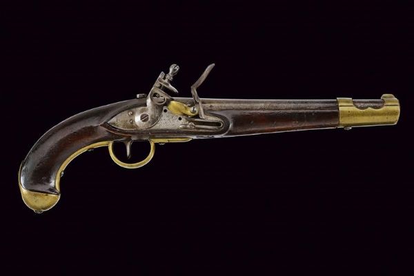 Pistola a pietra focaia da cavalleria mod. 1798/34  - Asta Una Vasta Selezione di Armi da Fuoco Americane - Associazione Nazionale - Case d'Asta italiane