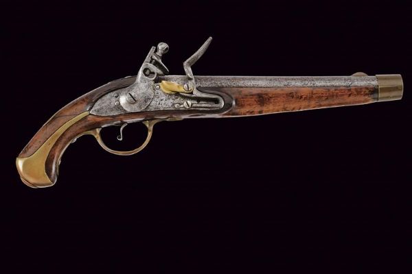 Pistola a pietra focaia da cavalleria di epoca Napoleonica  - Asta Una Vasta Selezione di Armi da Fuoco Americane - Associazione Nazionale - Case d'Asta italiane