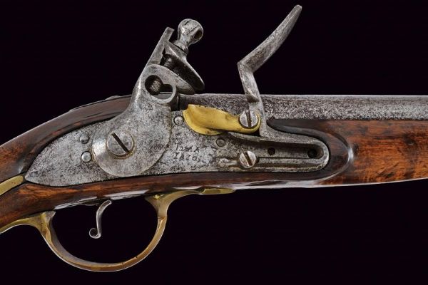 Pistola a pietra focaia da cavalleria di epoca Napoleonica  - Asta Una Vasta Selezione di Armi da Fuoco Americane - Associazione Nazionale - Case d'Asta italiane